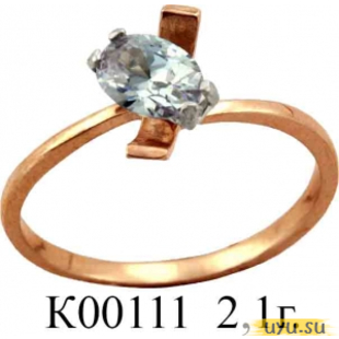 Золотое кольцо 585 пробы с фианитом, К00111