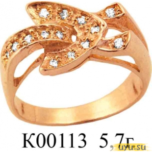 Золотое кольцо 585 пробы с фианитом, К00113