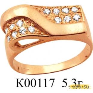 Золотое кольцо 585 пробы с фианитом, К00117