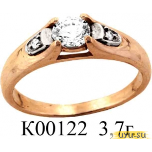 Золотое кольцо 585 пробы с фианитом, К00122