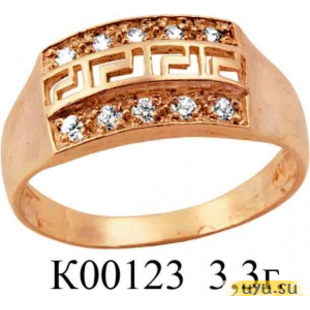 Золотое кольцо 585 пробы с фианитом, К00123