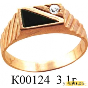 Золотое кольцо 585 пробы с фианитом, К00124