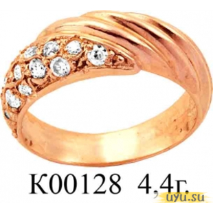 Золотое кольцо 585 пробы с фианитом, К00128