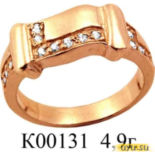 Золотое кольцо 585 пробы с фианитом, К00131