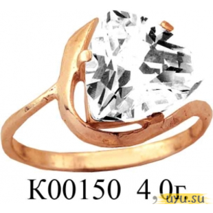 Золотое кольцо 585 пробы с фианитом, К00150