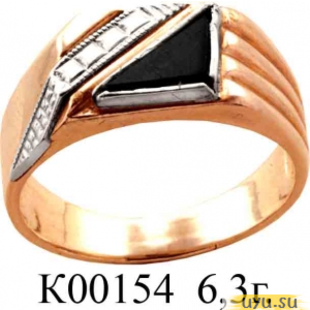 Золотое кольцо 585 пробы с ониксом, К00154