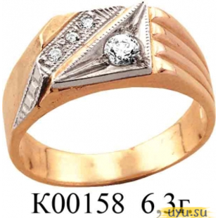 Золотое кольцо 585 пробы с фианитом, К00158