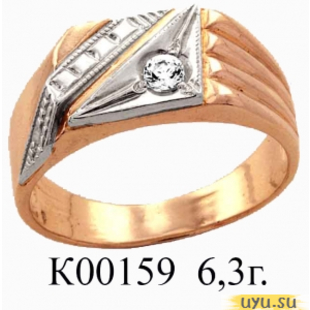 Золотое кольцо 585 пробы с фианитом, К00159