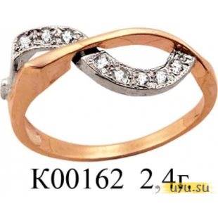 Золотое кольцо 585 пробы с фианитом, К00162