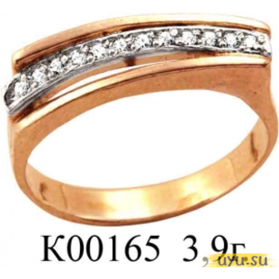 Золотое кольцо 585 пробы с фианитом, К00165