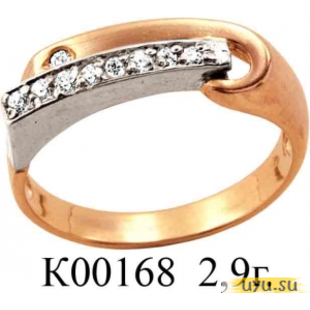 Золотое кольцо 585 пробы с фианитом, К00168