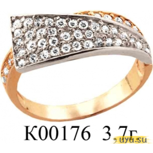 Золотое кольцо 585 пробы с фианитом, К00176