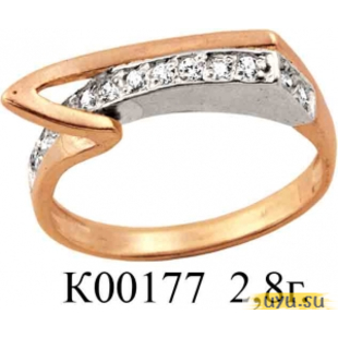 Золотое кольцо 585 пробы с фианитом, К00177