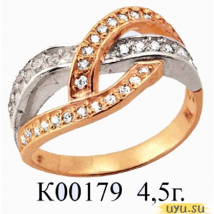 Золотое кольцо 585 пробы с фианитом, К00179
