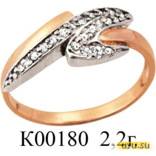 Золотое кольцо 585 пробы с фианитом, К00180