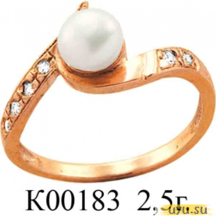 Золотое кольцо 585 пробы с фианитом, К00183