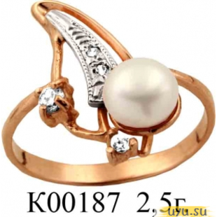 Золотое кольцо 585 пробы с фианитом, К00187