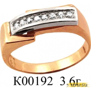 Золотое кольцо 585 пробы с фианитом, К00192