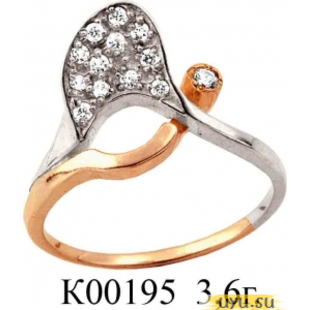 Золотое кольцо 585 пробы с фианитом, К00195