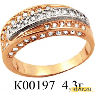 Золотое кольцо 585 пробы с фианитом, К00197