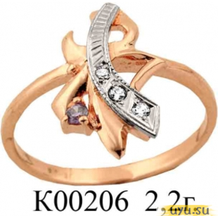 Золотое кольцо 585 пробы с фианитом, К00206