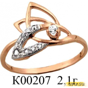 Золотое кольцо 585 пробы с фианитом, К00207