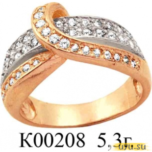 Золотое кольцо 585 пробы с фианитом, К00208