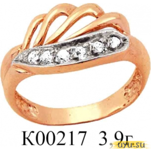 Золотое кольцо 585 пробы с фианитом, К00217