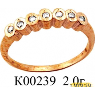 Золотое кольцо 585 пробы с фианитом, К00239