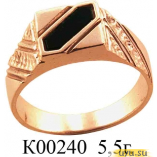 Золотое кольцо 585 пробы с ониксом, К00240