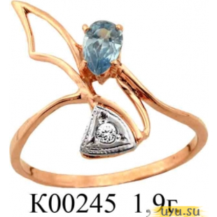 Золотое кольцо 585 пробы с фианитом, К00245