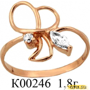 Золотое кольцо 585 пробы с фианитом, К00246