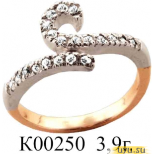 Золотое кольцо 585 пробы с фианитом, К00250