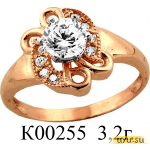 Золотое кольцо 585 пробы с фианитом, К00255