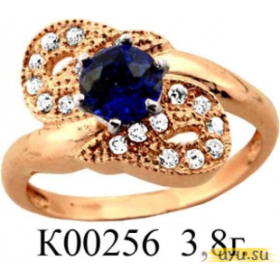 Золотое кольцо 585 пробы с фианитом, К00256
