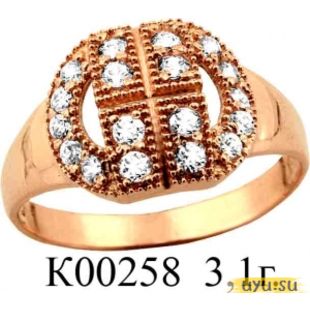 Золотое кольцо 585 пробы с фианитом, К00258