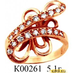 Золотое кольцо 585 пробы с фианитом, К00261