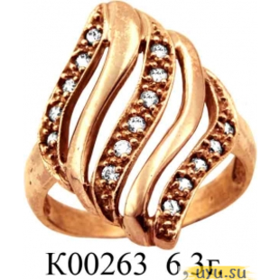 Золотое кольцо 585 пробы с фианитом, К00263