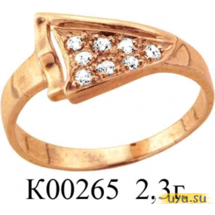 Золотое кольцо 585 пробы с фианитом, К00265