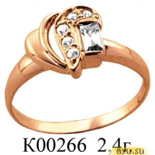 Золотое кольцо 585 пробы с фианитом, К00266