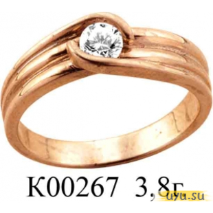 Золотое кольцо 585 пробы с фианитом, К00267