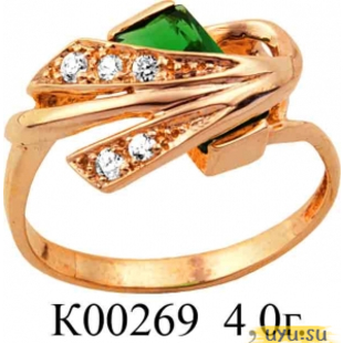 Золотое кольцо 585 пробы с фианитом, К00269