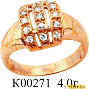 Золотое кольцо 585 пробы с фианитом, К00271