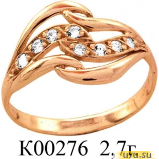 Золотое кольцо 585 пробы с фианитом, К00276