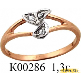 Золотое кольцо 585 пробы с фианитом, К00286