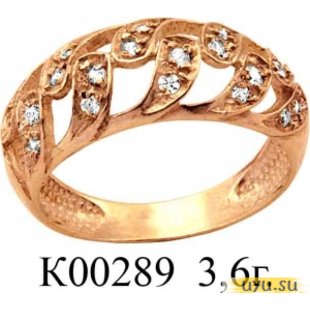 Золотое кольцо 585 пробы с фианитом, К00289