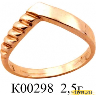 Золотое кольцо 585 пробы без камней К00298