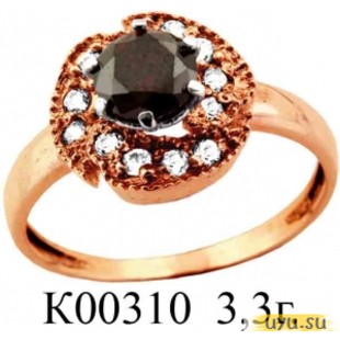 Золотое кольцо 585 пробы с фианитом, К00310