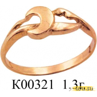 Золотое кольцо 585 пробы без камней К00321