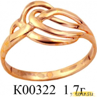 Золотое кольцо 585 пробы без камней К00322